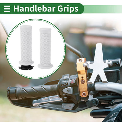7/8" 22mm Motorcycle Hand Grips Cover Throttle Grips TPU White for Motorcycle