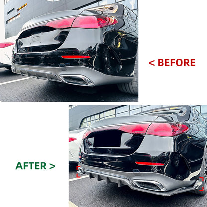 3 x Gloss Black Rear Bumper Diffuser Lip for Mercedes Benz E Class (2024-2025)