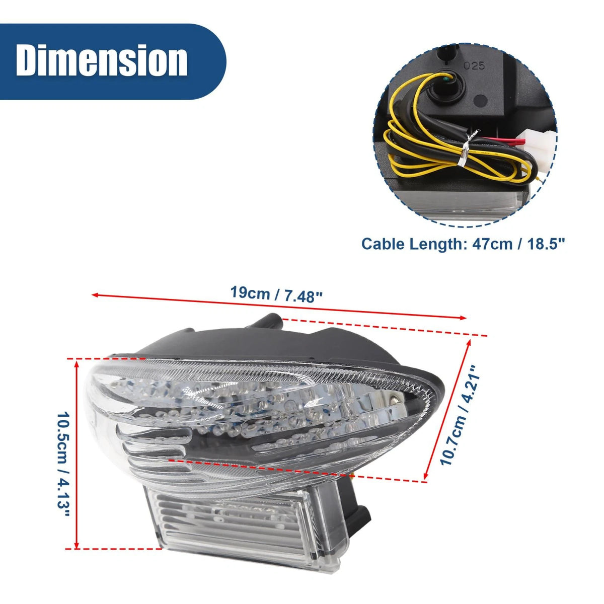 Clear Shell Yellow LED Brake Tail Light for Suzuki Hayabusa (1999–2020)