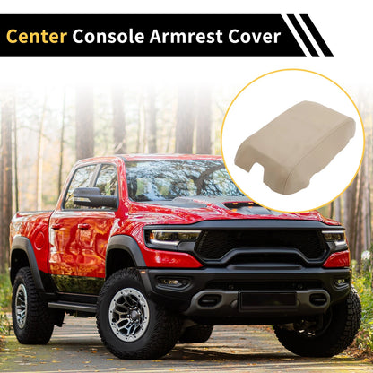 Center Console Armrest Cover for Ford F-150 Microfiber Leather Beige
