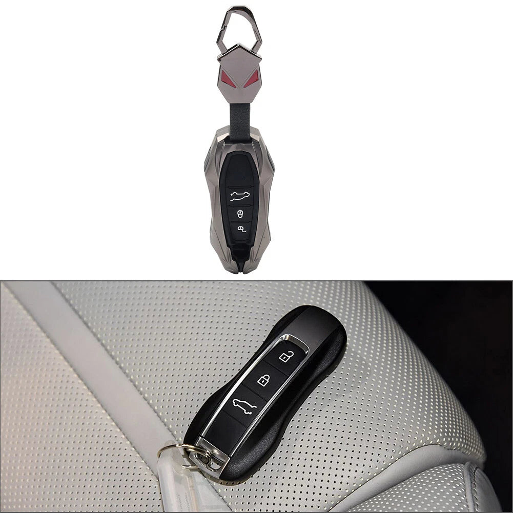 Black Smart Key Fob Cover Case for Porsche Cayenne Panamera 911 Macan (2010-2023)