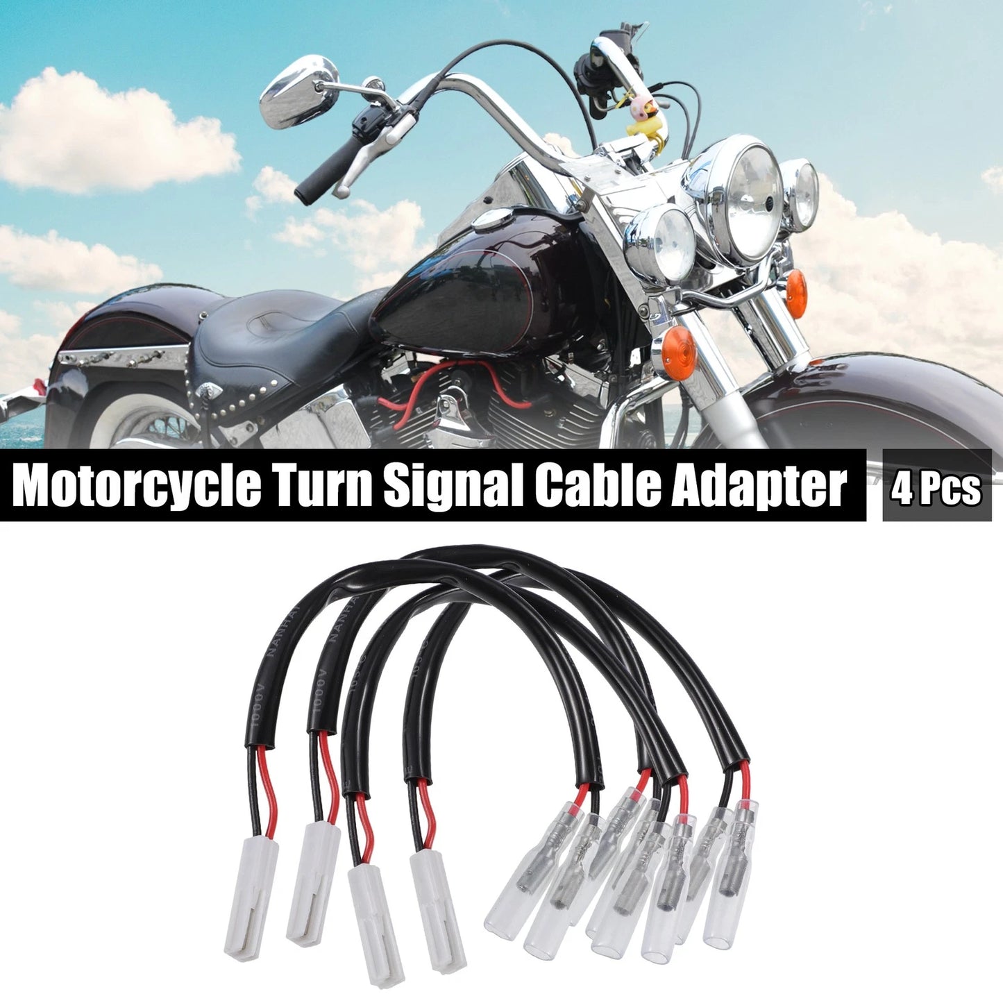 Motorcycle Turn Signal Cable Adapter Connector for Honda  - 4 x Pcs