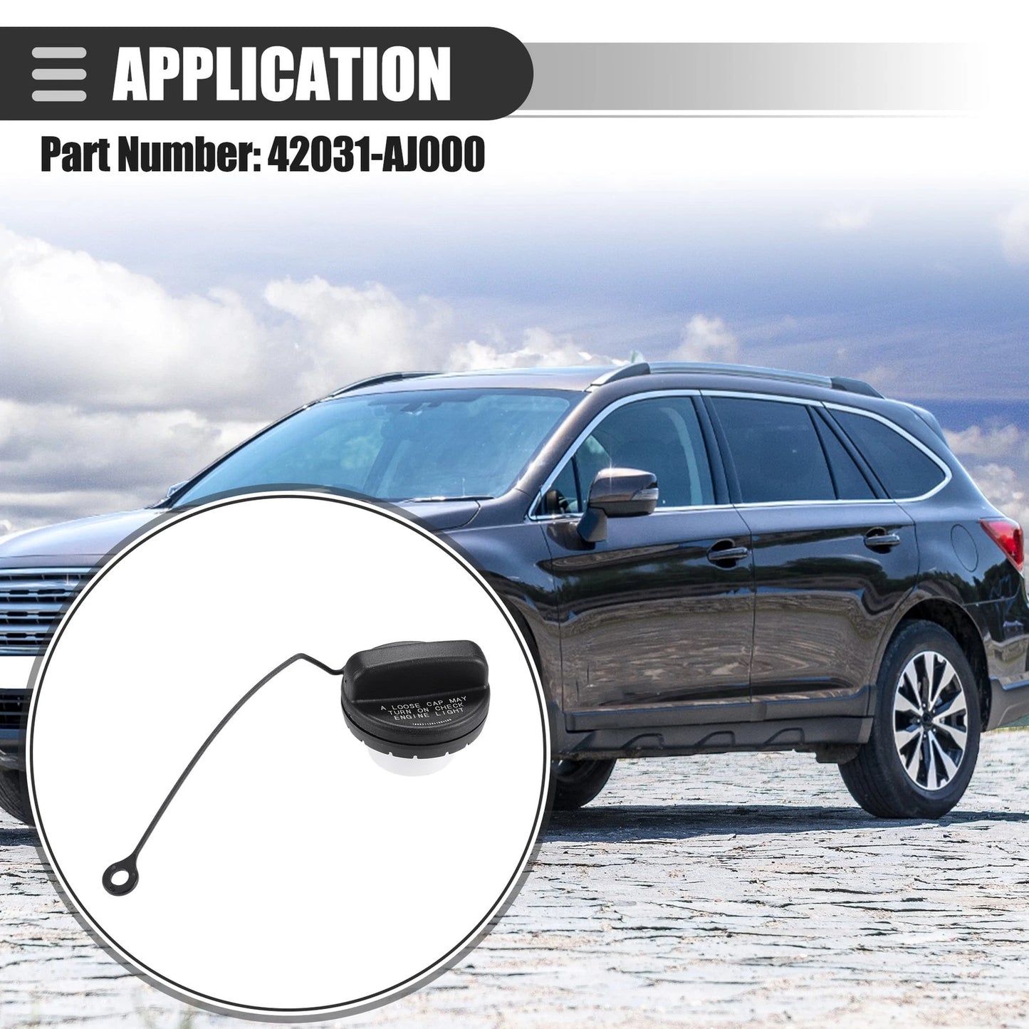Gas Cap for Subaru Outback (2010-2012) Plastic Black