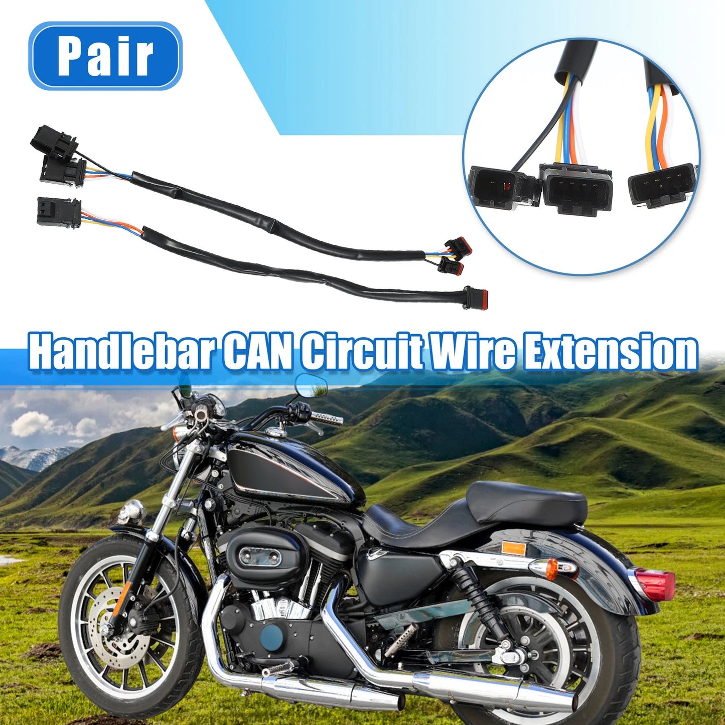 Harness / 10in / Handlebar CAN Bus Wire Ext for Harley Softail Dyna