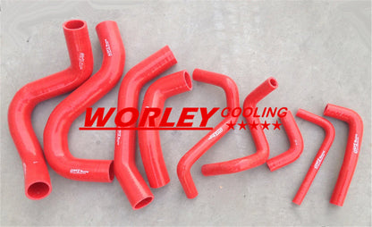 Aluminum Radiator & Red Hoses for Nissan Patrol Y60 GQ 2.8L RD28T (1994-1997)