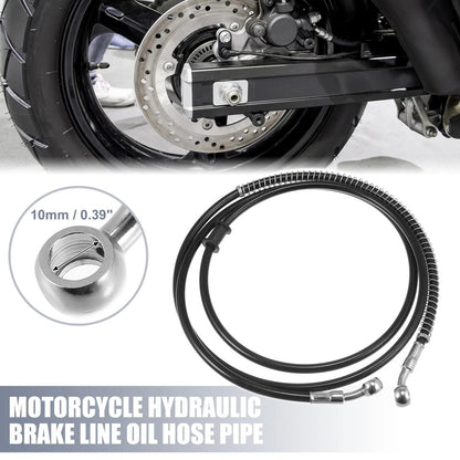 Hydraulic Brake Line 70.87" 10mm Oil Hose Pipe Stainless Steel for Motorcycle