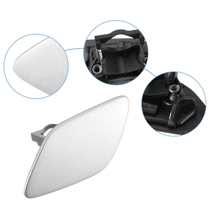 Left Front Bumper Headlight Washer Nozzle Cover Cap for BMW 328i Silver Tone