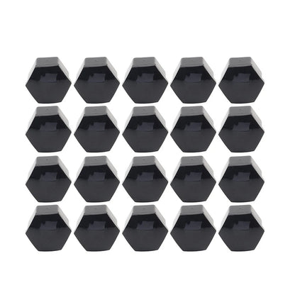 17mm Black Wheel Lug Nut Bolt Cover Caps (20 Pcs) for Car - Fits Various Models