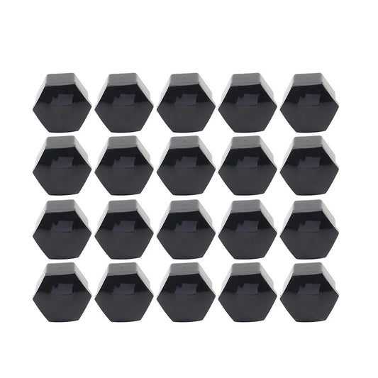 17mm Black Wheel Lug Nut Bolt Cover Caps (20 Pcs) for Car - Fits Various Models