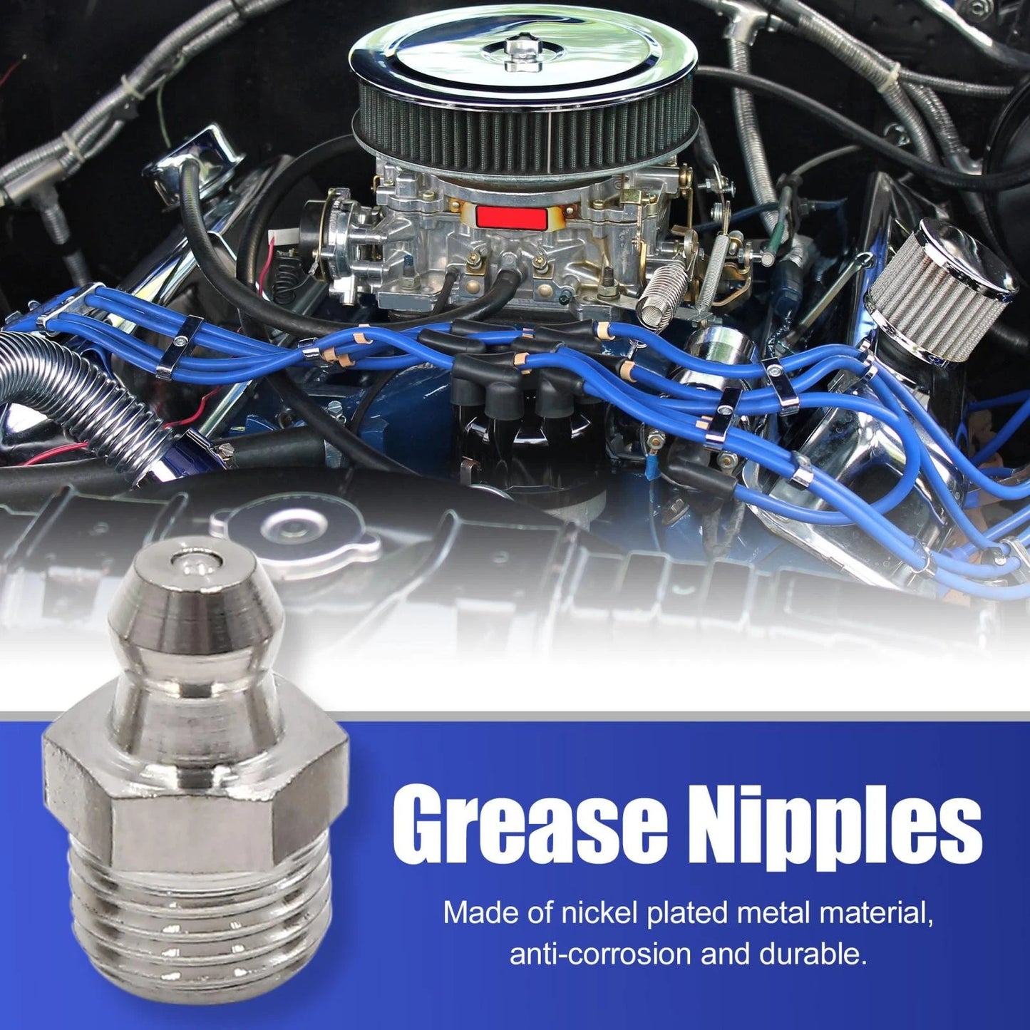 3 x M10 x 1 Stainless Steel Grease Nipple Fitting for Motorcycle Car