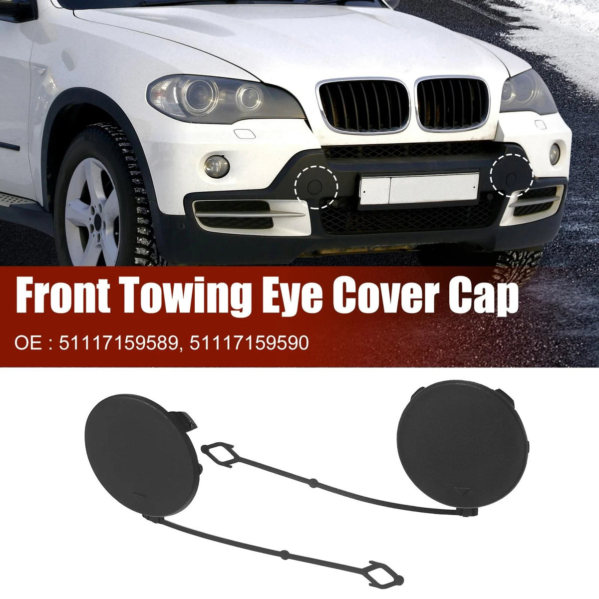 Front Bumper Tow Hook Cover Cap  51117159589 51117159590 for BMW X5 (06-10)