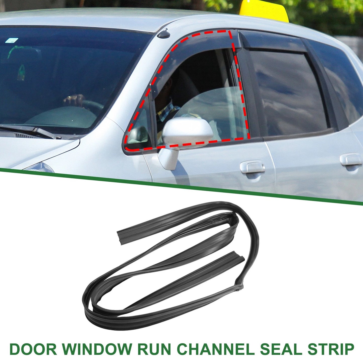 Front Left Door Window Run Channel Seal Strip for Honda Fit (2007-2014)