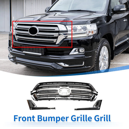 Front Upper Hood Bumper Grille / Chrome Silver Tone / Grille for Toyota Land Cruiser