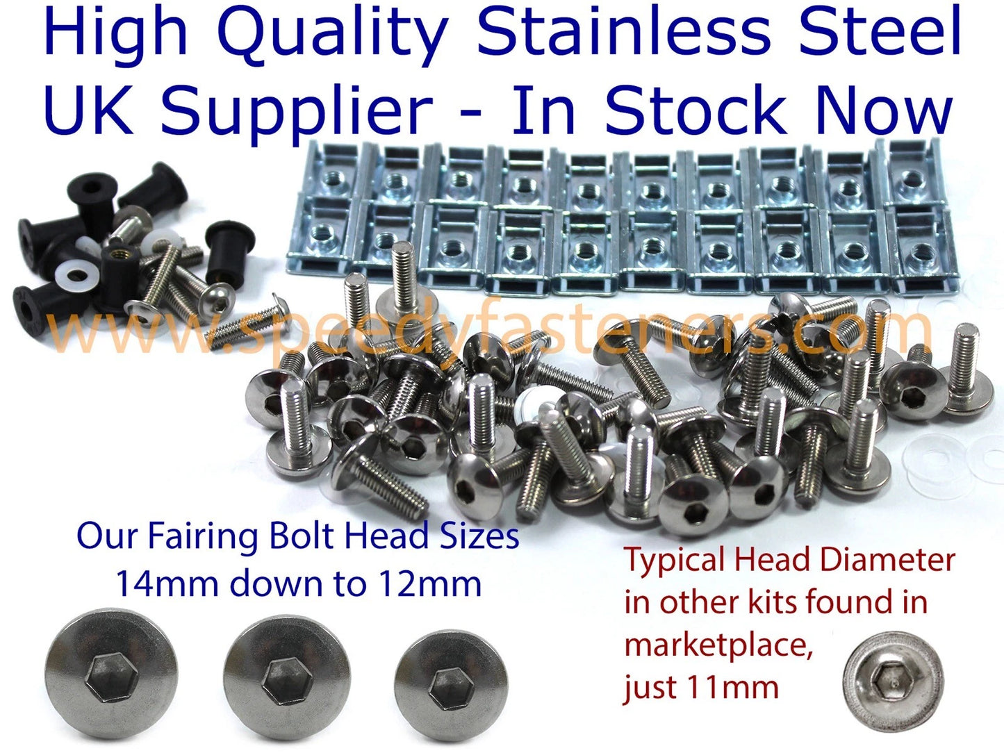 Stainless steel fairing screws & windscreen for Aprilia RS125 (2006–2012)