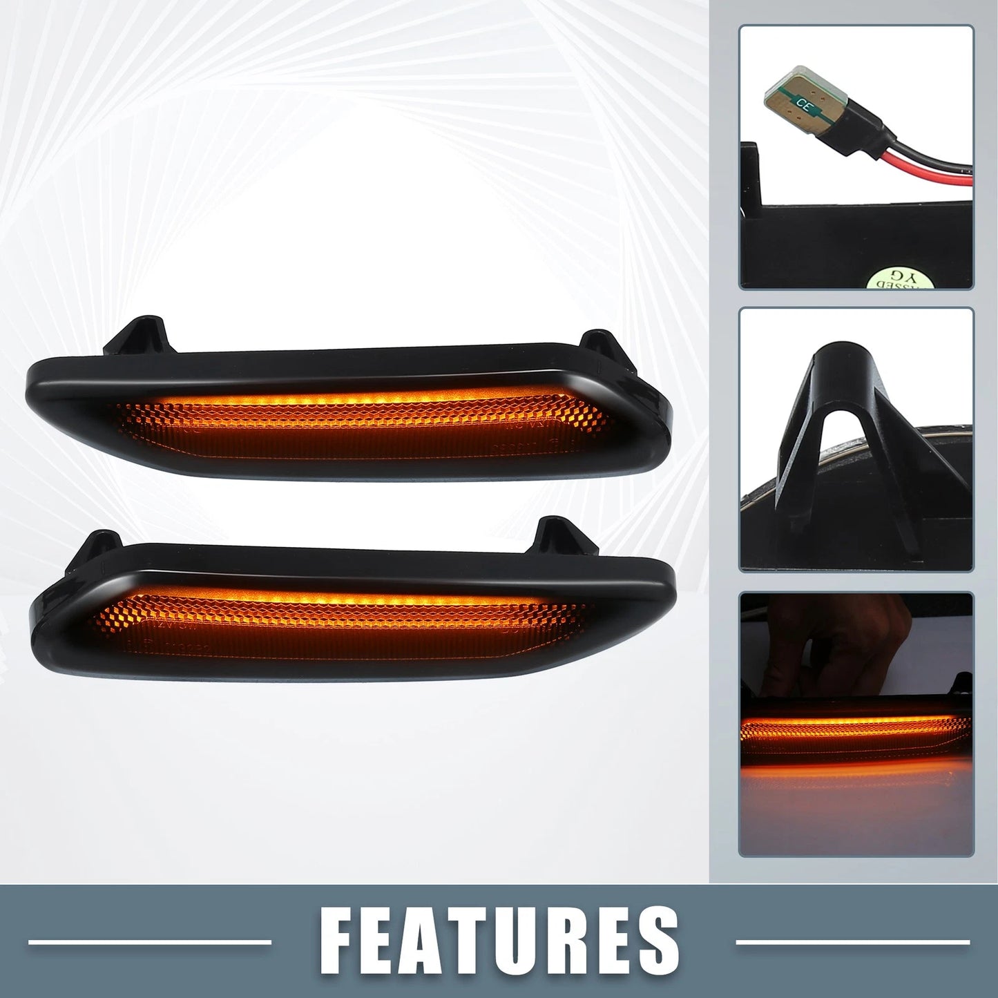 LED Side Marker Amber Light 63132221503 for MINI Cooper Paceman (2013-2016)