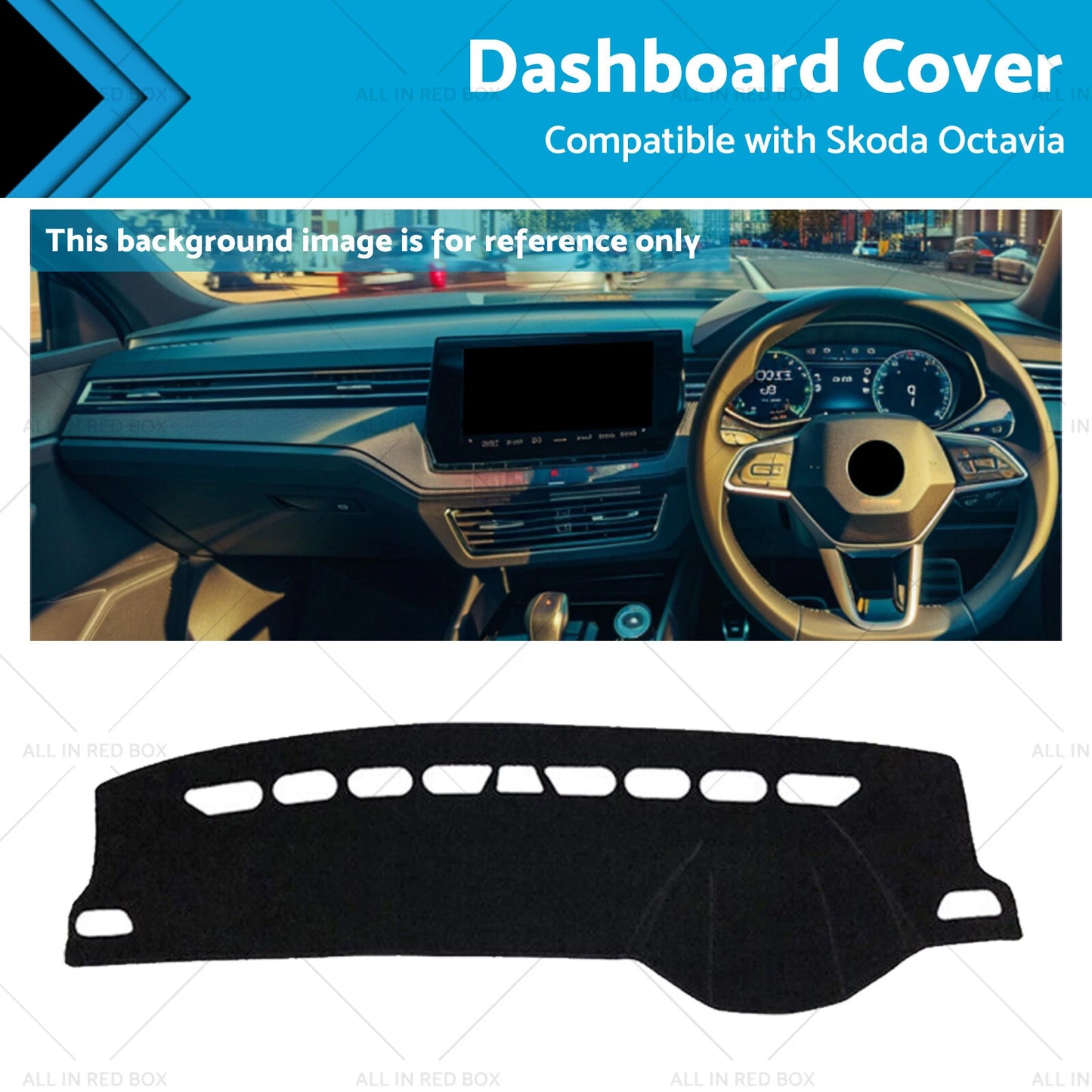 Black Non-Slip Dash Mat for Skoda Octavia Mk3 (2013-2020)