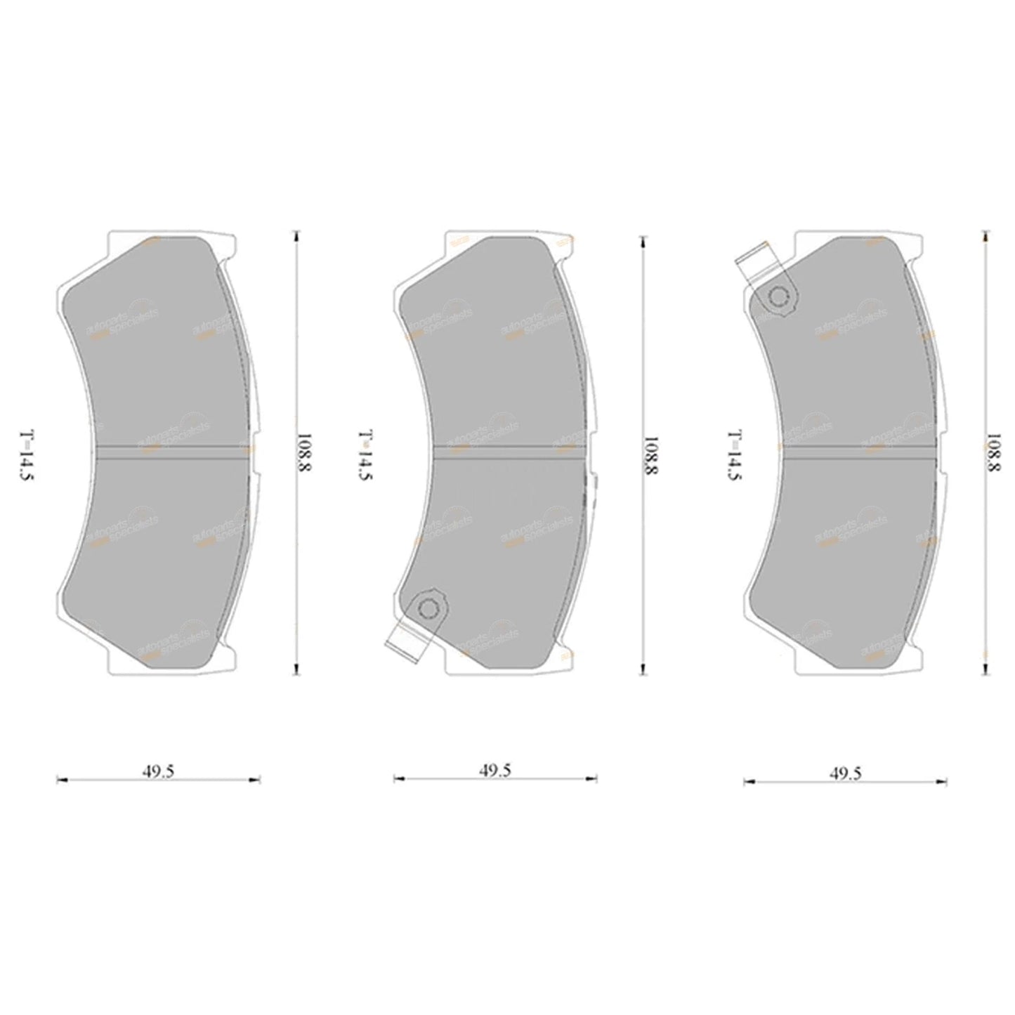 Front Disc Brake Pads 108.8mm for Suzuki Swift RS415 RS416 1.5L 1.6L M15A M16A
