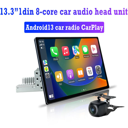 13.3" Android Car Stereo Radio Touch Screen 1DIN Carplay GPS Wifi