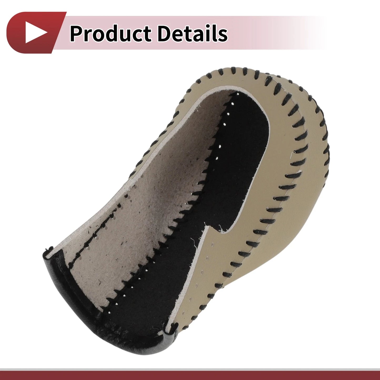 1 Pc Gear Shift Knob Cover for G35 (2007-2008) Faux Leather Black Beige