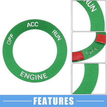 Engine Start Button Sticker Aluminum Alloy for Dodge Charger Challenger Green