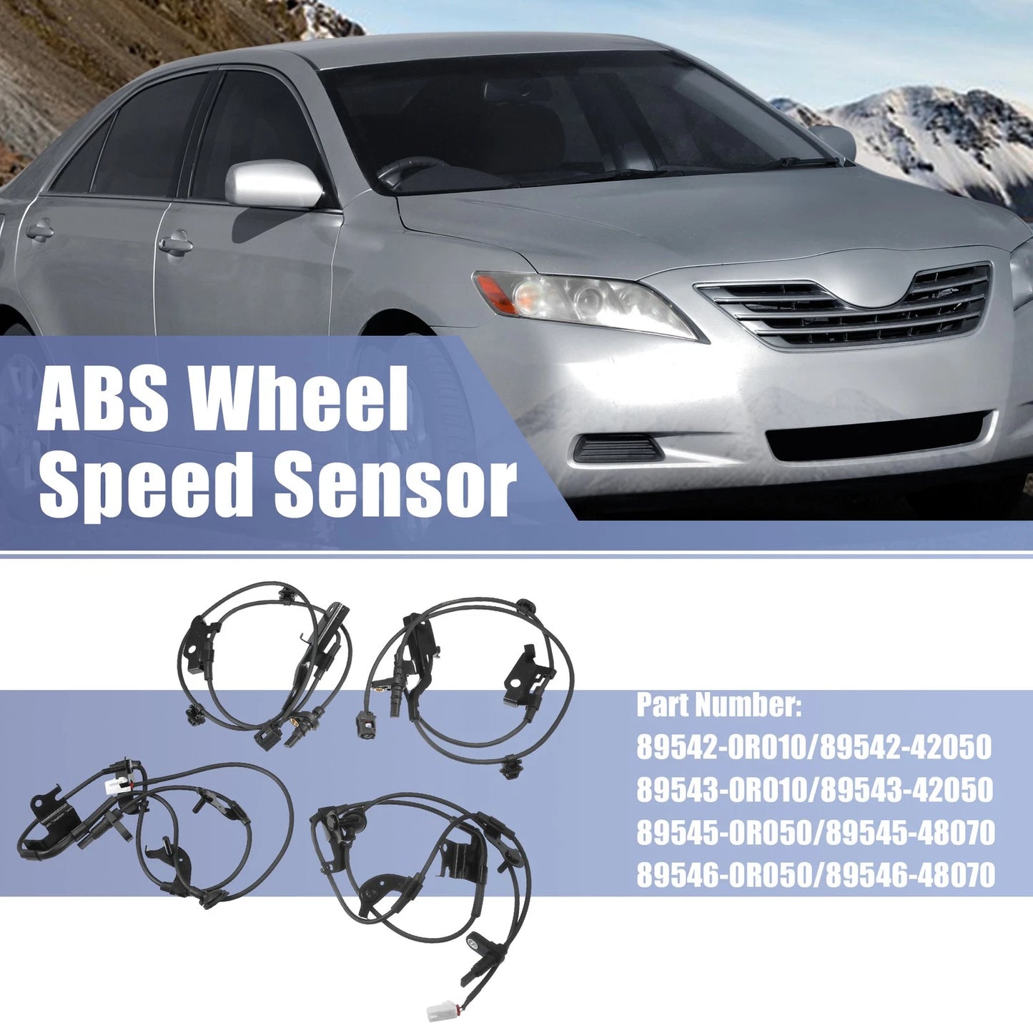 1 Set Front Rear Left Right ABS Wheel Speed Sensor for Toyota RAV4 (2014-2018)