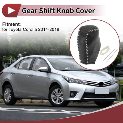 1 Pc Beige Faux Leather Gear Shift Knob Cover for Toyota Corolla (2014–2018)