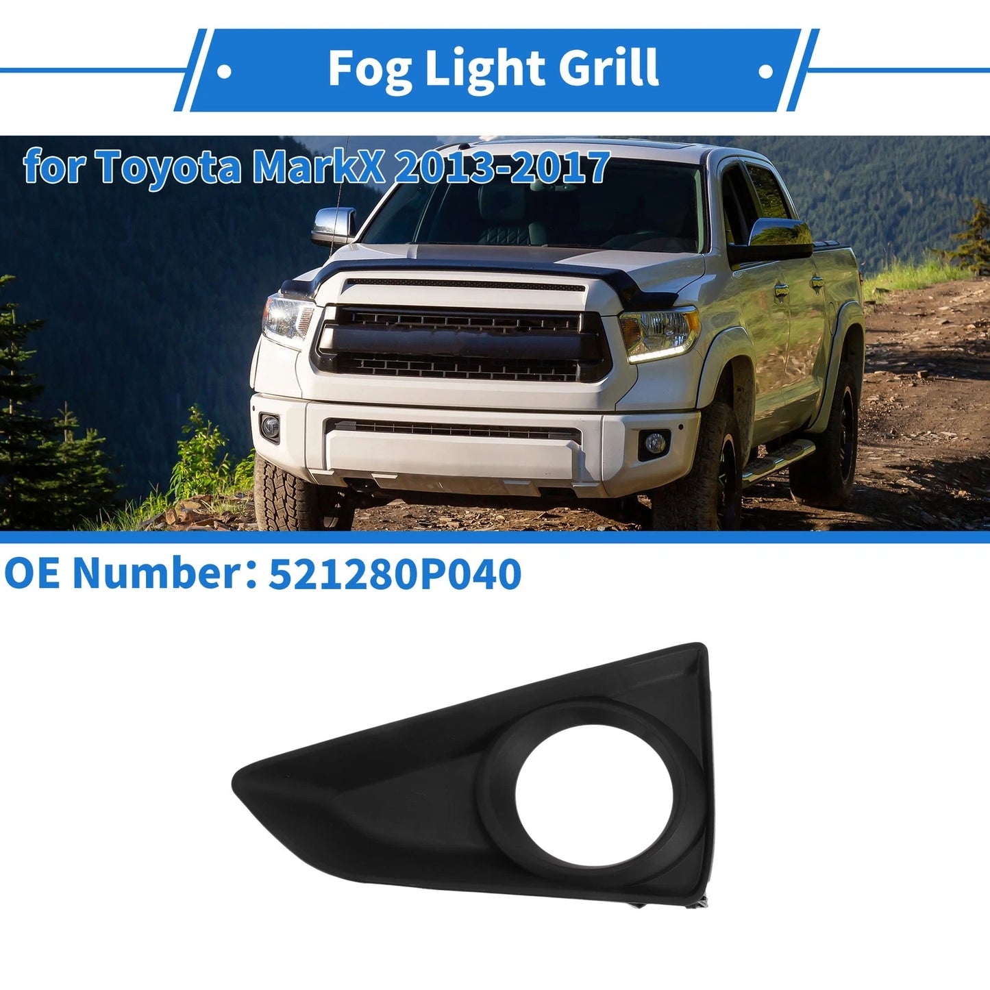 Front Left Fog Light Grill for Toyota MarkX (2013–2017)