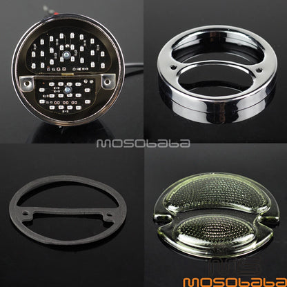 Chrome LED Brake Stop Taillights for Harley, Honda, BMW, Bobber, Cafe Racer