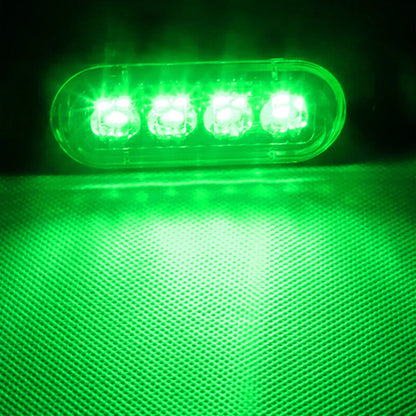 4 x Green LED Oval Side Marker Lights for Truck Trailer (Waterproof)