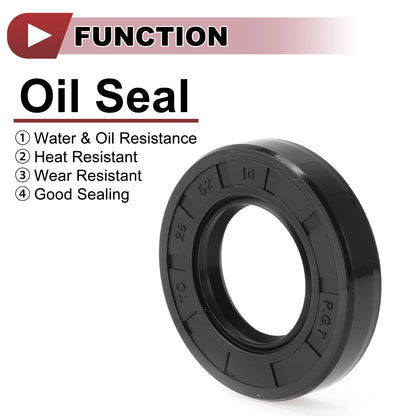 Rotary Shaft Seal Nitrile Rubber 28x52x10mm Black 5 Pcs