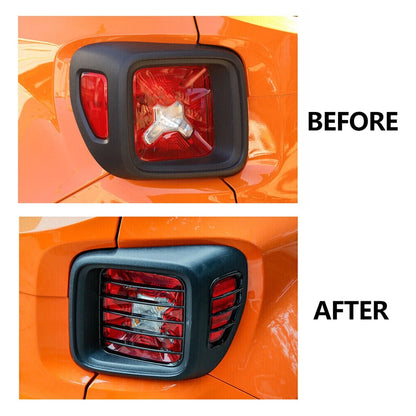 Black ABS Tail Light Protector Cover for Jeep Renegade (2016-2023)