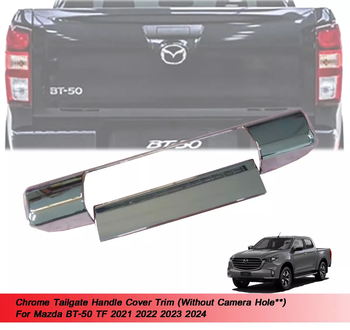 Chrome Tailgate Handle Cover for Mazda BT50 (2021-2024)