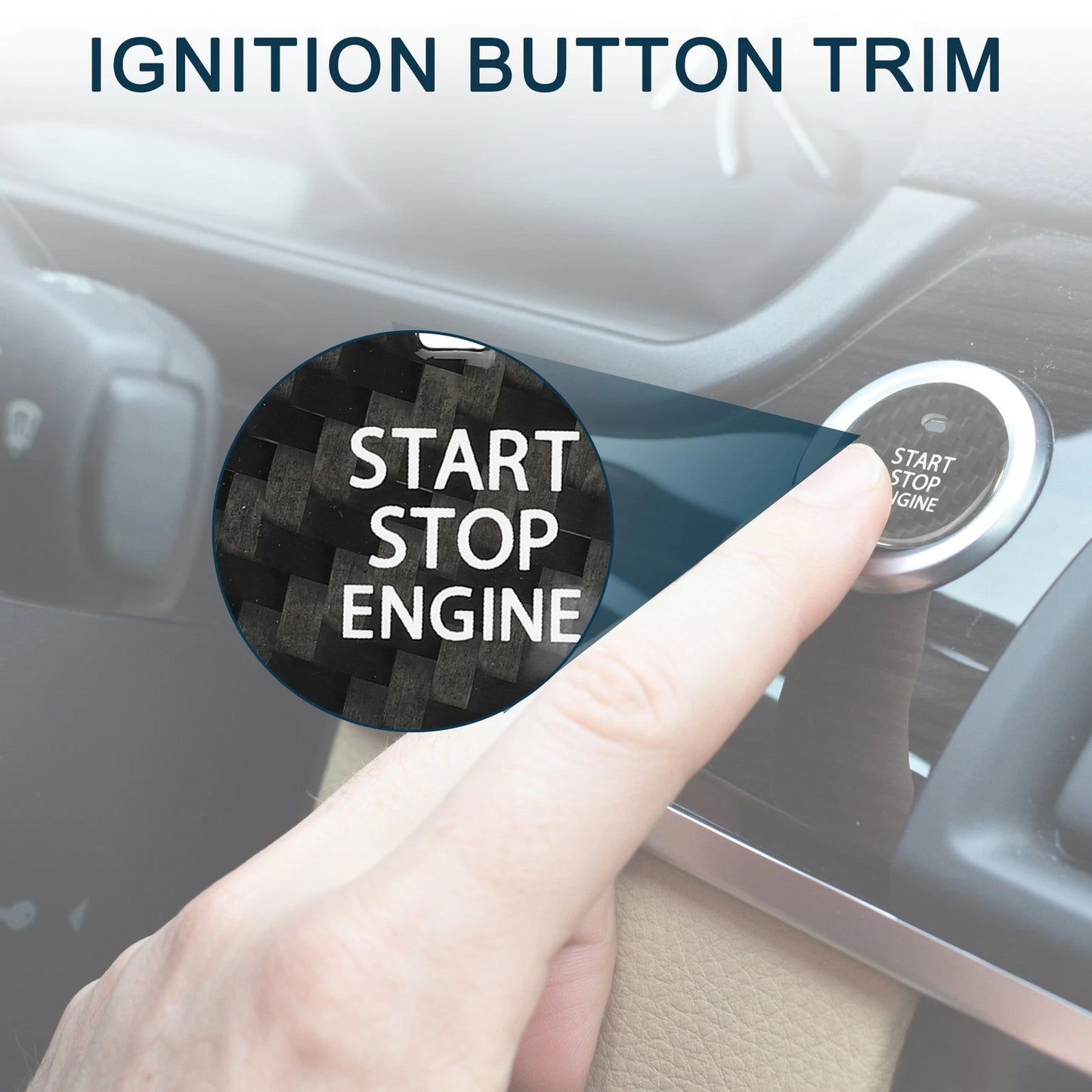 Black Engine Start Stop Button Cover for Mazda 3 (2014-2018)