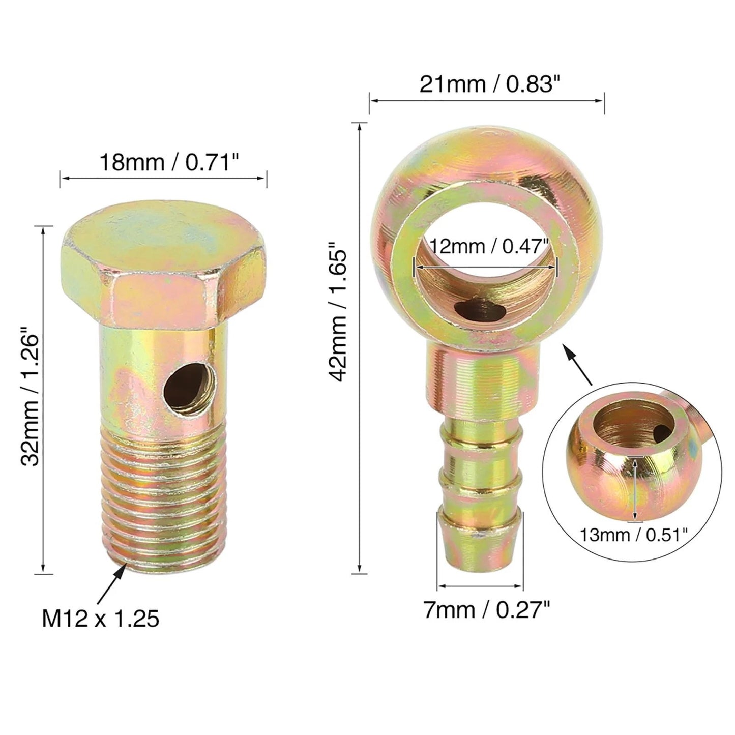 12mm Diameter Banjo Bolt Washer Kit for Motorcycle Car
