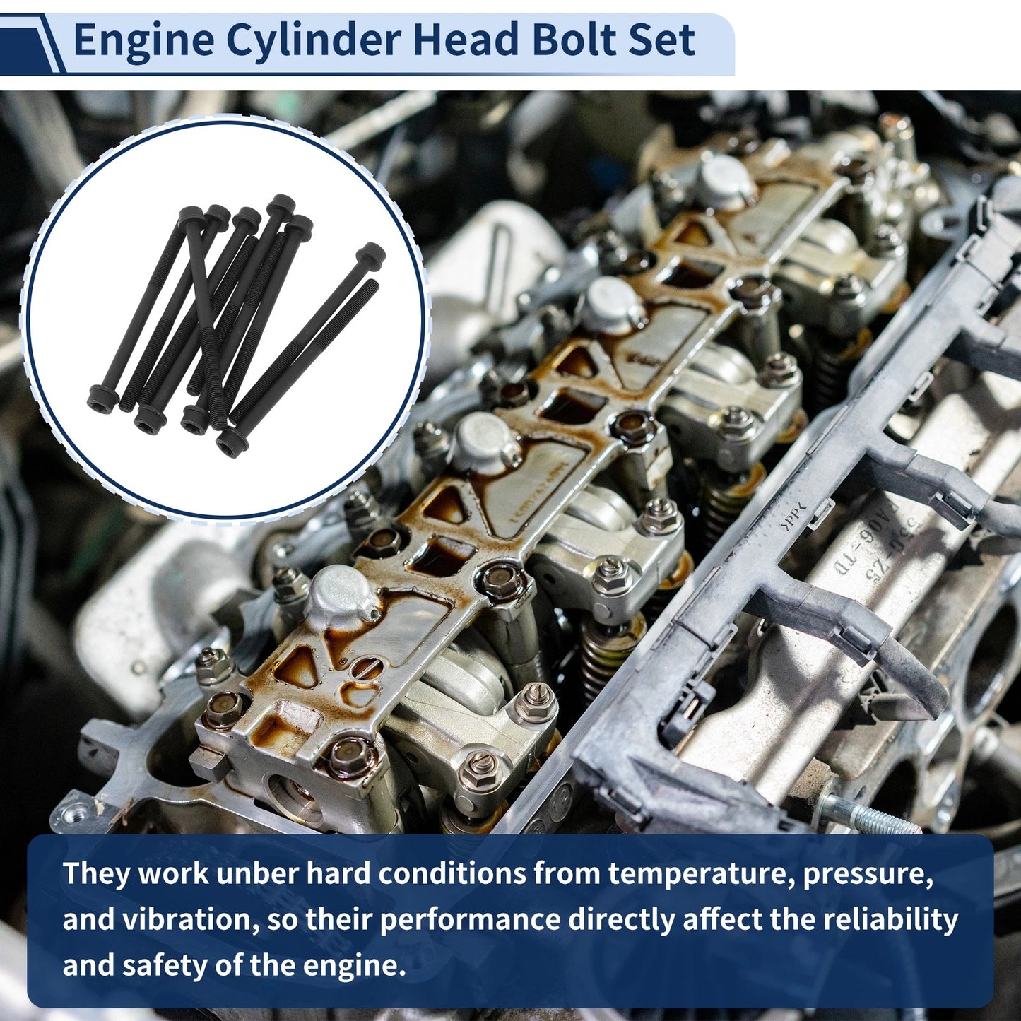 Cylinder Head Bolt Set for Ford Bronco 2.3L L4 (2021-2022)