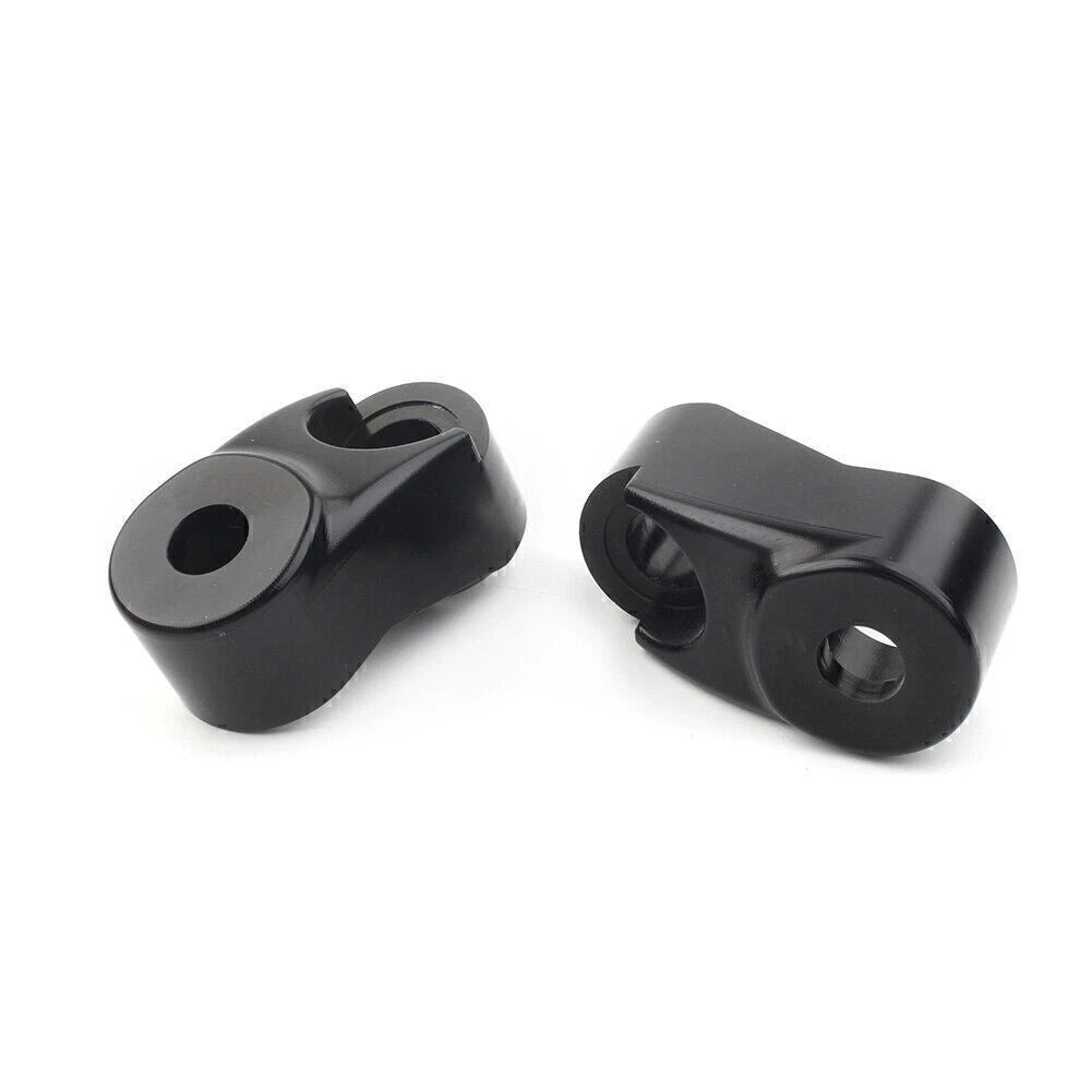 Black Front Turn Signal Relocation Kit for Harley Dyna 39mm 49mm