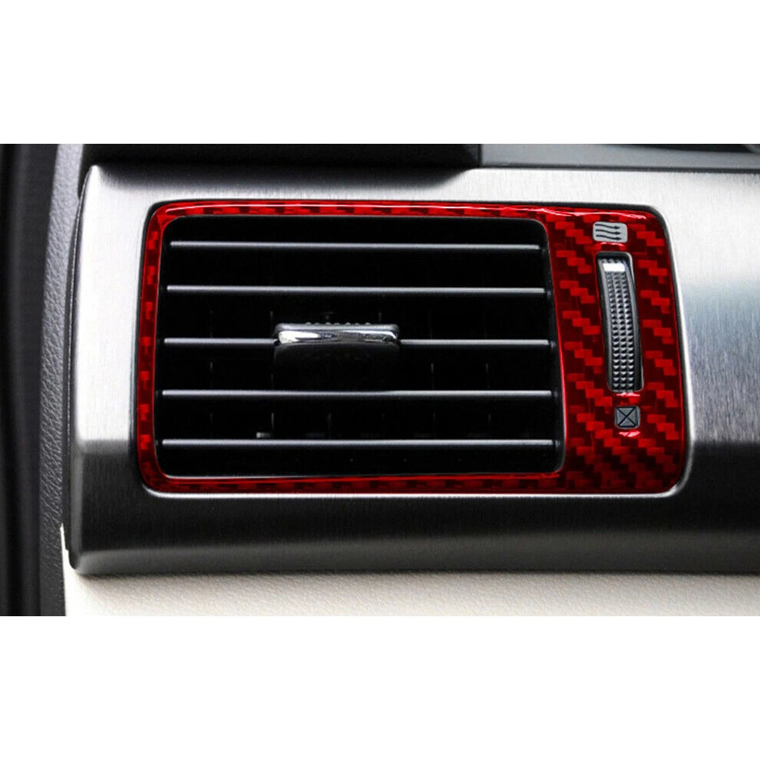 2 x Red Carbon Fiber Vent Air Outlet Covers for Honda Accord