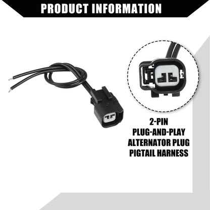 2-Pin Alternator Plug Pigtail Harness for Dodge Ram