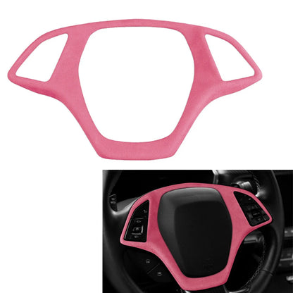 Suede Steering Wheel Cover for Chevrolet Corvette C7 (2014-2019) Pink