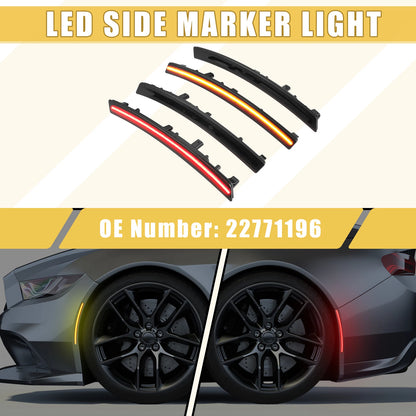 Front/Rear LED Side Marker Light for Chevrolet Amber Red  Pair