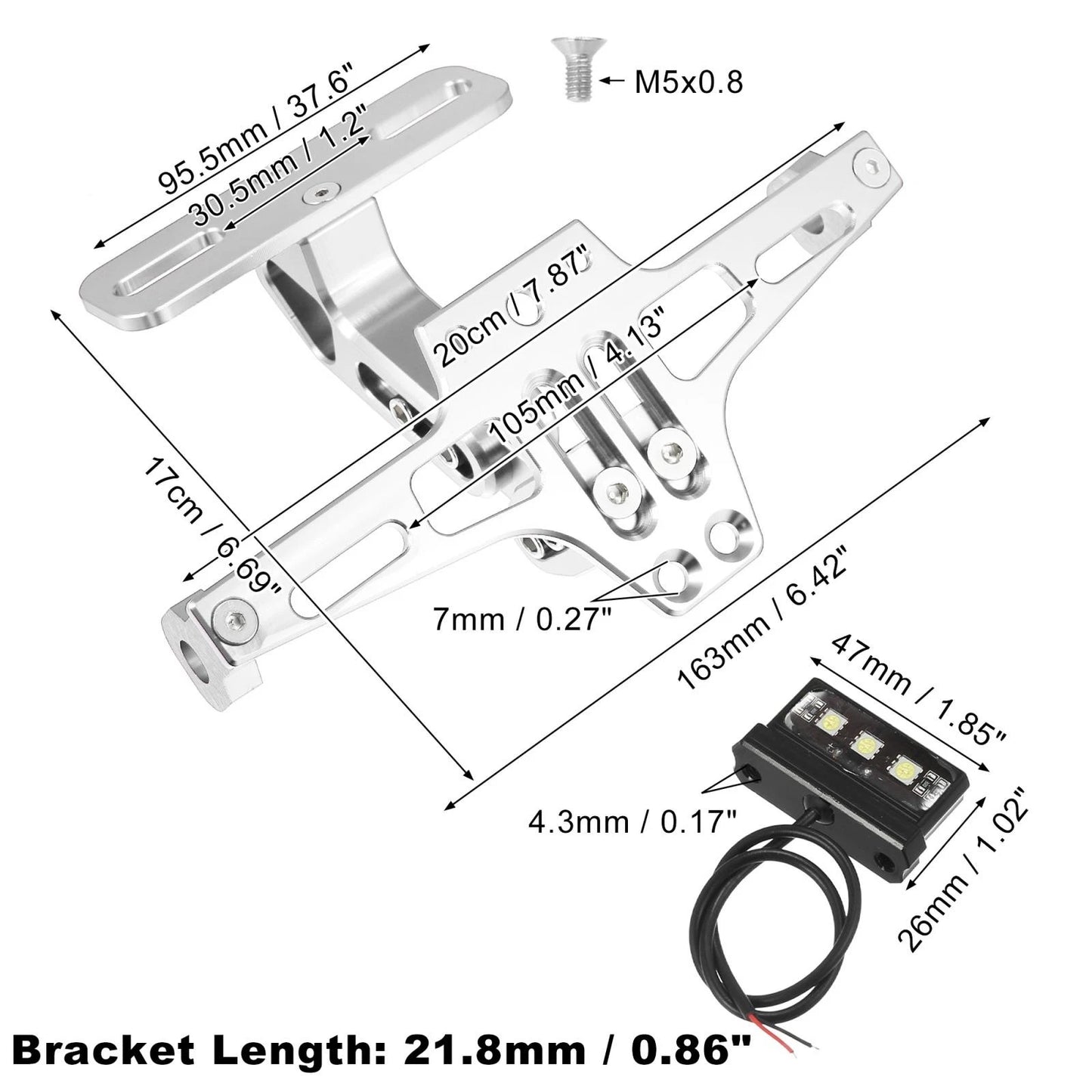 Motorcycle License Bracket E-liminator Turn Signal for Motorcycle
