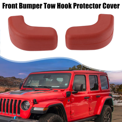 Front Bumper Tow Hook Cover for Jeep Wrangler JK JL (2007-2023) Red
