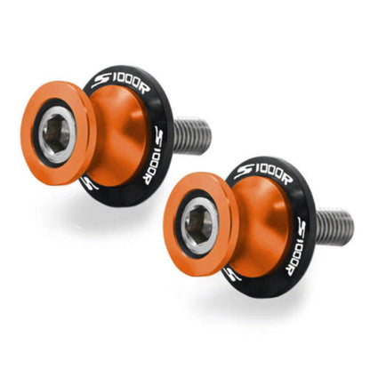 Swingarm Spools for BMW S1000R S1000RR 2014-2018 - 2 x Orange Coil Slider Screws