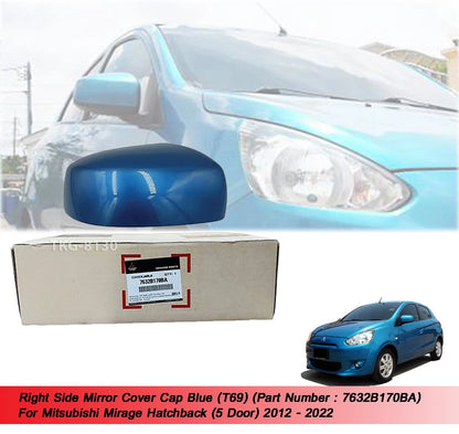 Side Mirror Cover Blue for Mitsubishi Mirage Hatchback (2012-2022)