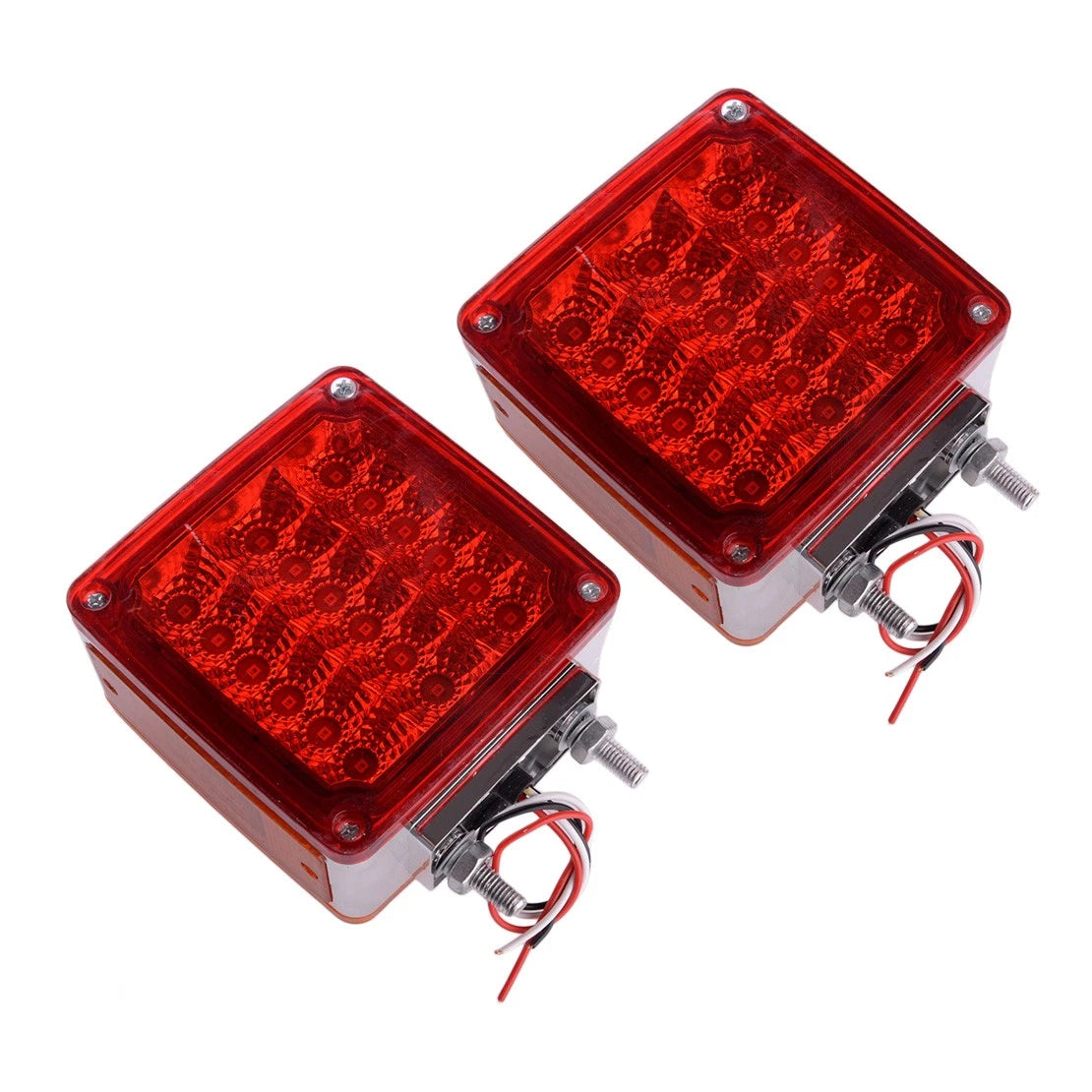 Square Dual Face Stud Mount Fender Marker Turn Signal Lights for Car