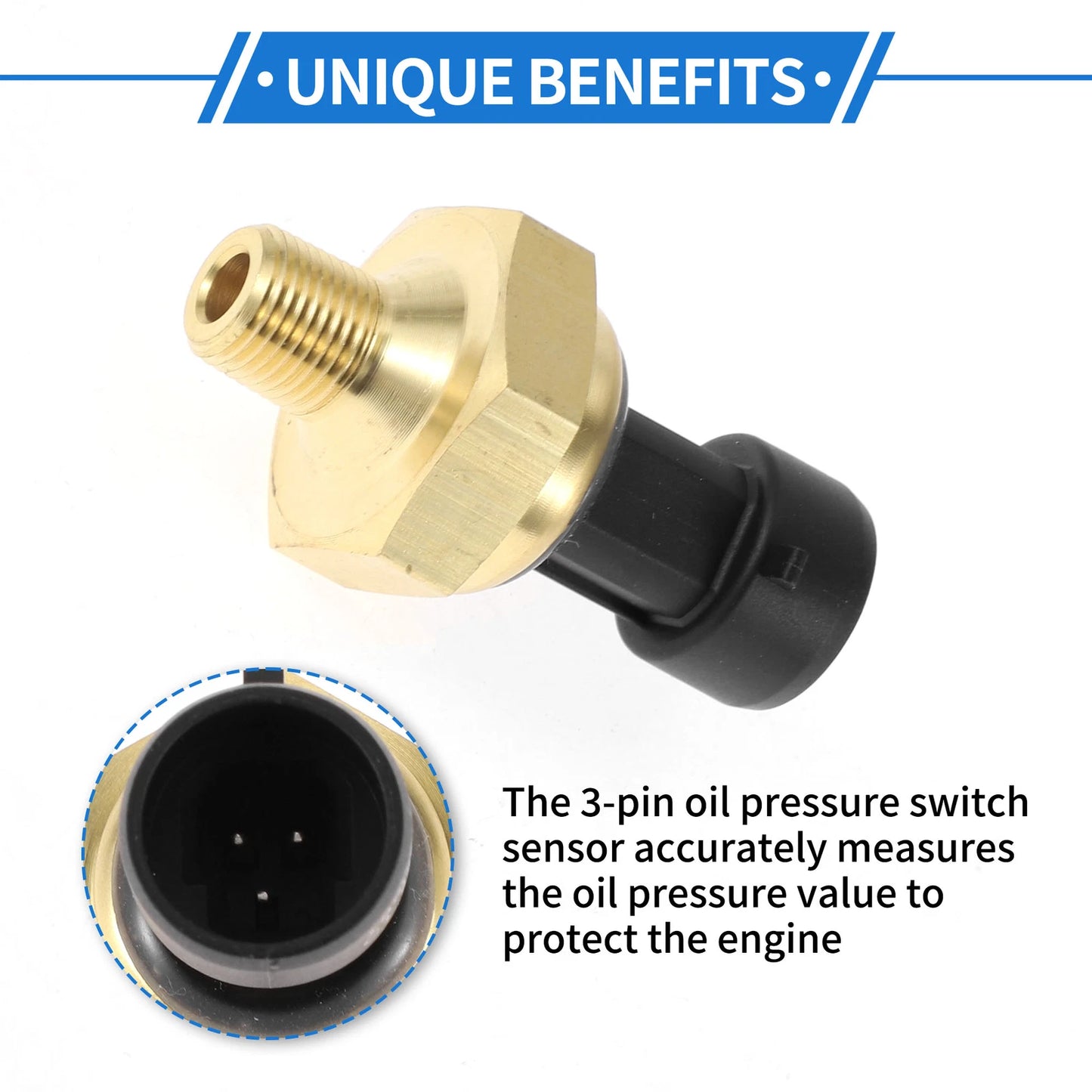Engine Oil Pressure Sensor for Ford F59 E-350 F-250 F-350 Lobo (2000-2023)
