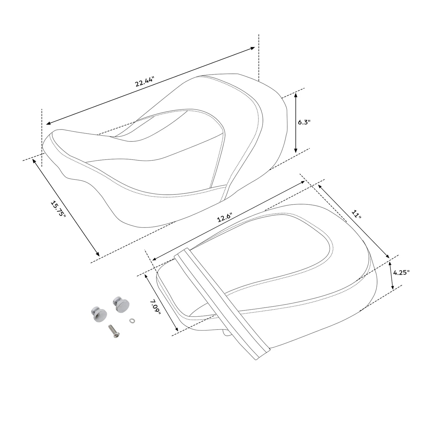 Driver Passenger Gel Seat for Harley Touring CVO Street Road Glide (2009-2023)