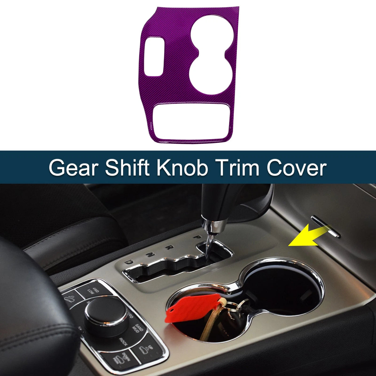 ABS Gear Shift Knob Cover for Jeep Grand Cherokee 2014-2015 - Purple