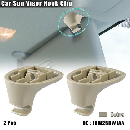 2 x Beige Car Plastic Sun Visor Hook Clips for Dodge Magnum (2005-2007)