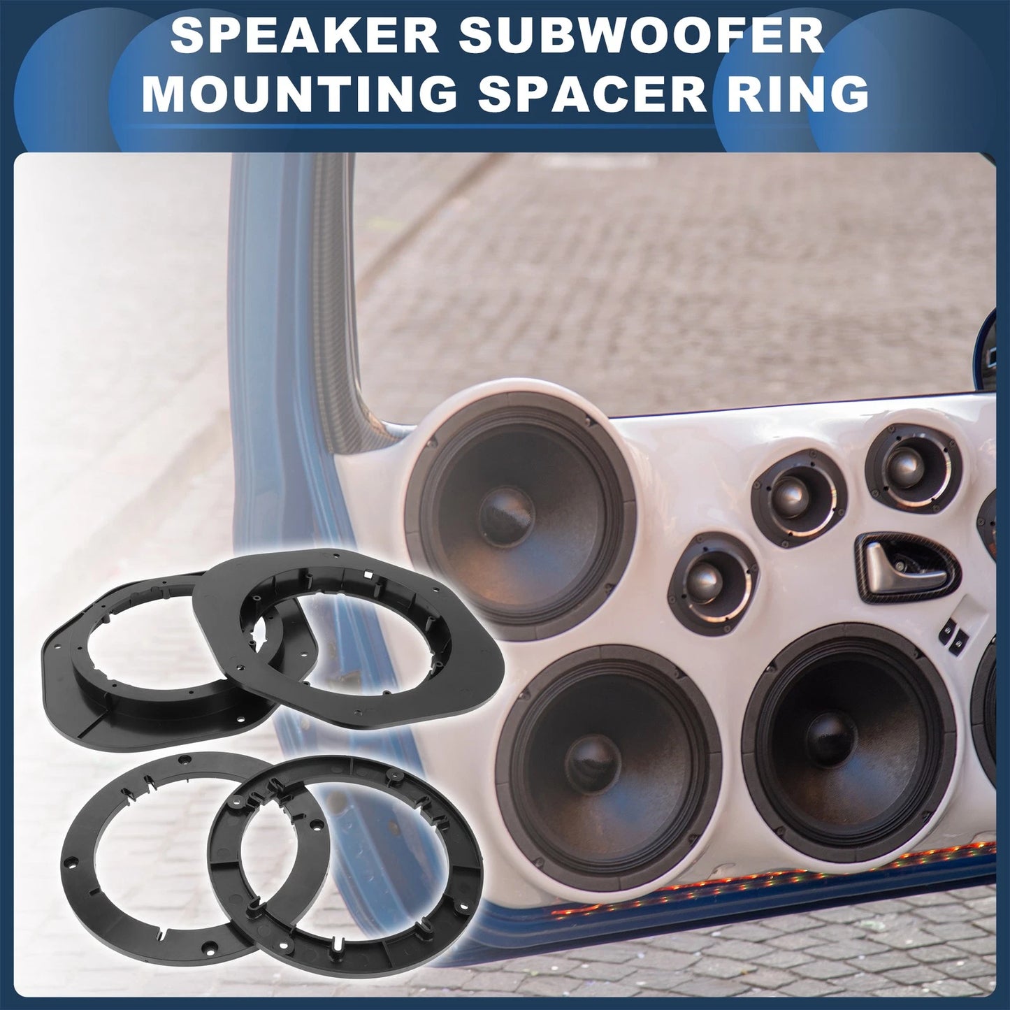 4 x Speaker Spacer Ring Tweeter Adaptor 6x9–6.5 for Toyota